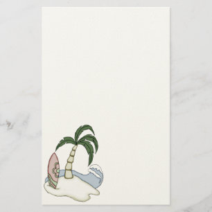 Kleurrijke Surfboard Island 5 Stationery Briefpapier
