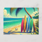 Kleurrijke surfplanken op het strand briefkaart (Voorkant)