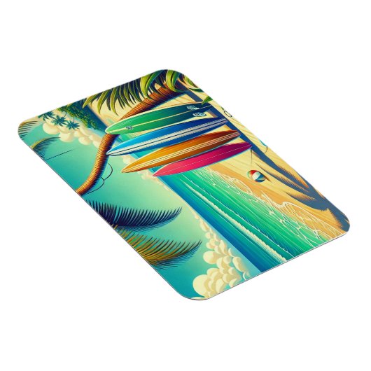 Kleurrijke surfplanken op het strand magneet (Rechterzijde)