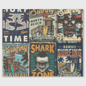  kleurrijke surfposters met surven bus cadeaupapier (Vlak)