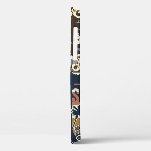  kleurrijke surfposters met surven bus Case-Mate iPhone case (Achterkant / Links)