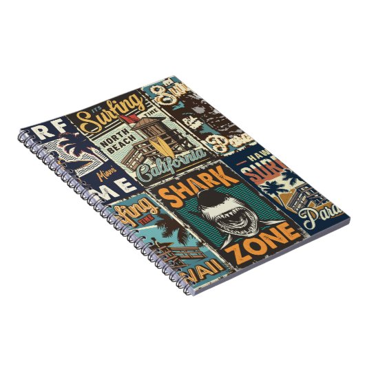  kleurrijke surfposters met surven bus notitieboek (Rechterzijde)