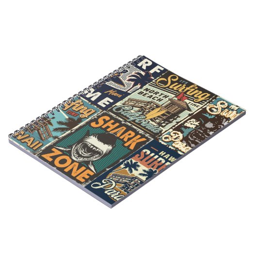  kleurrijke surfposters met surven bus notitieboek (Linkerzijde)