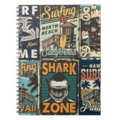  kleurrijke surfposters met surven bus notitieboek (Voorkant)