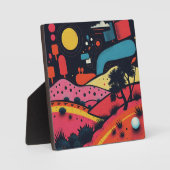 Kleurrijke surrealistische landschapskunst fotoplaat (Voorkant)