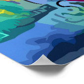 KLEURRIJKE SURREËLE SCHILDPAAD ABSTRACTE KUNST POSTER (Hoek)