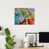 KLEURRIJKE SURREËLE SCHILDPAAD ABSTRACTE KUNST POSTER (Thuiskantoor)