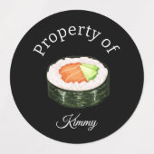 Kleurrijke Sushi Eigenschap van Naam Labels (Design 1)