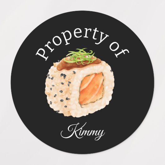 Kleurrijke Sushi Eigenschap van Naam Labels (Design 3)