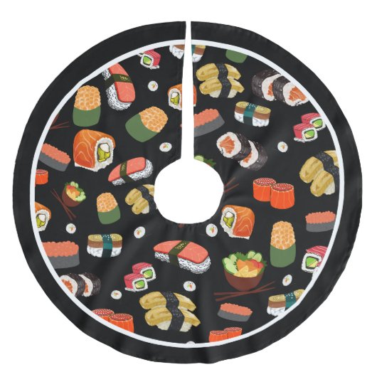 Kleurrijke sushi eten thema Kerstmis Kerstboom Rok (Voorkant)