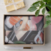 Kleurrijke Sushi op Black Platter Tissuepapier (Geschenk)