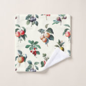 Kleurrijke Sweet Botanical  Fruit op Wit Bad Handdoek (Wasdoekje)