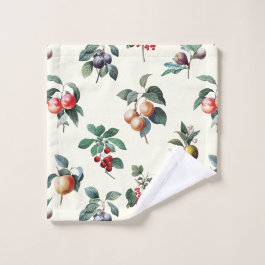 Kleurrijke Sweet Botanical Fruit op Wit Bad Handdoek (Wasdoekje)