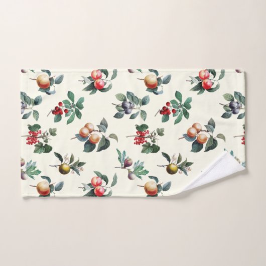 Kleurrijke Sweet Botanical Fruit op Wit Bad Handdoek (Handdoek)