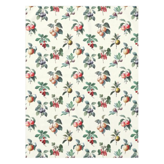 Kleurrijke Sweet Botanical  Fruit op Wit Tafelkleed (Voorkant)