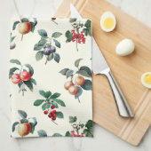 Kleurrijke Sweet Botanical Fruit op Wit Theedoek (Quarter Fold)