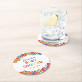 Kleurrijke Sweet Fun Snoep Baby shower Ronde Kartonnen Onderzetter (Insitu)