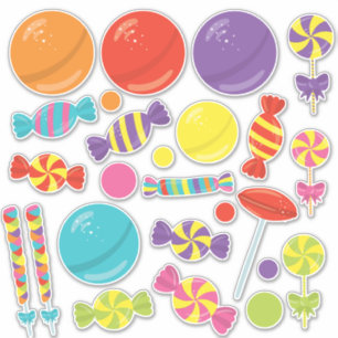 Kleurrijke Sweet Fun Snoep thema Sticker