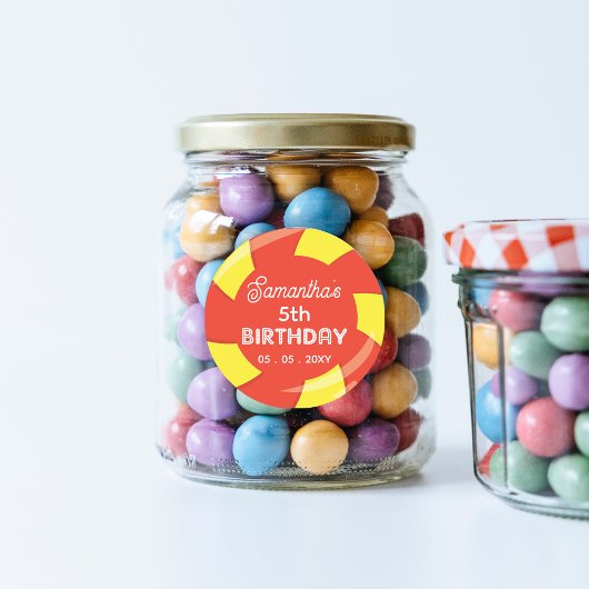 Kleurrijke Sweet Fun Snoep Thema Verjaardagsfeestj Ronde Sticker