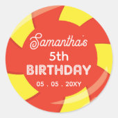 Kleurrijke Sweet Fun Snoep Thema Verjaardagsfeestj Ronde Sticker (Voorkant)