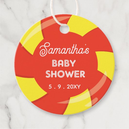 Kleurrijke Sweet Fun Snoep Theme Baby shower Bedankjes Labels (Voorkant)