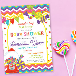 Kleurrijke Sweet Fun Snoep Theme Baby shower Kaart