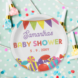 Kleurrijke Sweet Fun Snoep Theme Baby shower Papieren Bordje