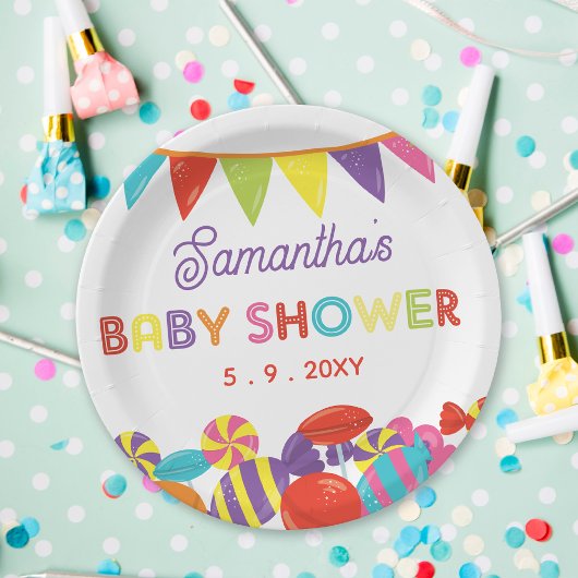 Kleurrijke Sweet Fun Snoep Theme Baby shower Papieren Bordje