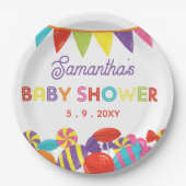Kleurrijke Sweet Fun Snoep Theme Baby shower Papieren Bordje (Voorkant)