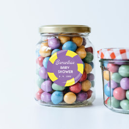 Kleurrijke Sweet Fun Snoep Theme Baby shower Ronde Sticker