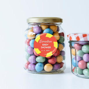 Kleurrijke Sweet Fun Snoep Theme Baby shower Ronde Sticker
