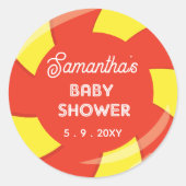 Kleurrijke Sweet Fun Snoep Theme Baby shower Ronde Sticker (Voorkant)