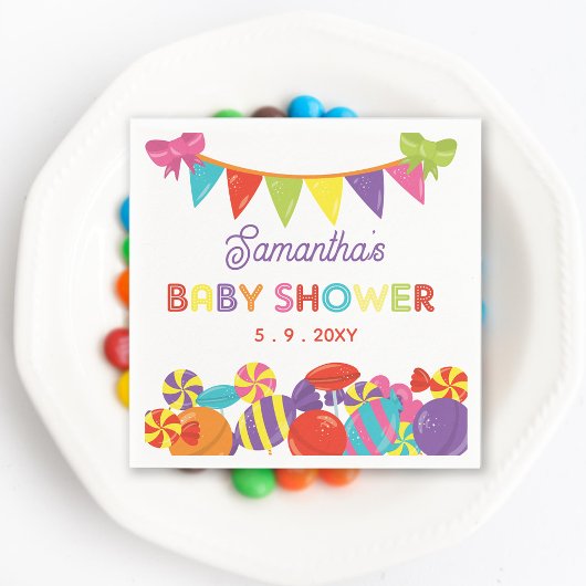 Kleurrijke Sweet Fun Snoep Theme Baby shower Servet