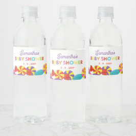 Kleurrijke Sweet Fun Snoep Theme Baby shower Waterfles Etiket