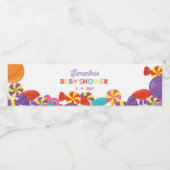 Kleurrijke Sweet Fun Snoep Theme Baby shower Waterfles Etiket (Enkel label)