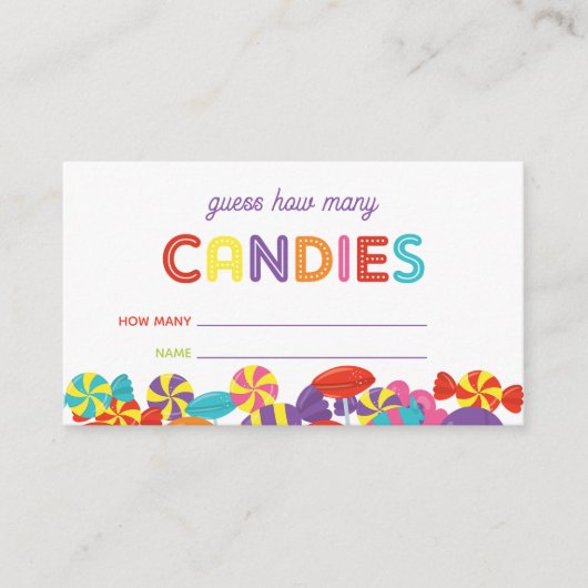 Kleurrijke Sweet Fun Snoep Verjaardagsspel Kaart (Voorkant)