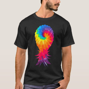 Kleurrijke Swinger Ondersteboven Tie Dye Ananas T-shirt