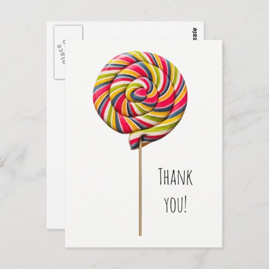 Kleurrijke Swirl Lollipop Briefkaart (Voorkant / Achterkant)