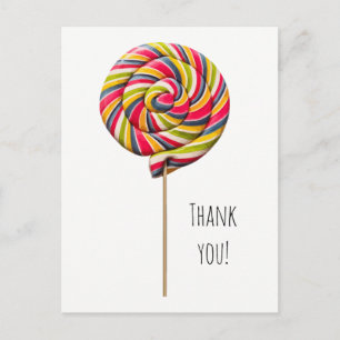 Kleurrijke Swirl Lollipop Briefkaart