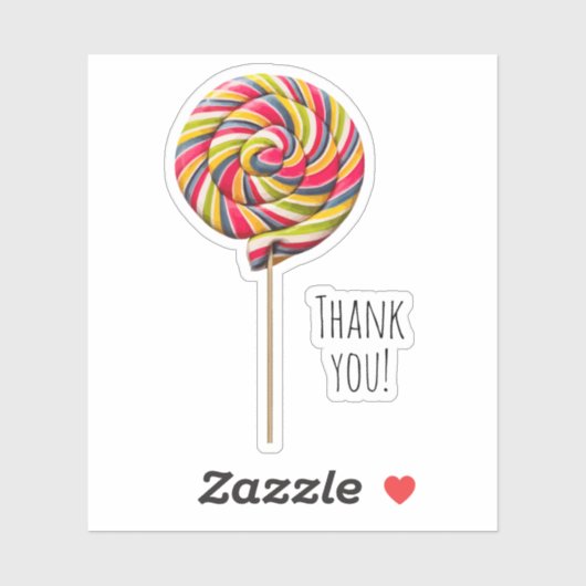 Kleurrijke Swirl Lollipop Contour Sticker (Vel)