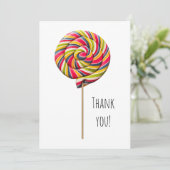 Kleurrijke Swirl Lollipop Flat Wenskaart Kaart (Staand voorkant)
