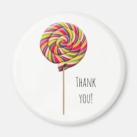 Kleurrijke Swirl Lollipop Magnet (Voorkant)
