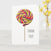 Kleurrijke Swirl Lollipop Wenskaart Kaart (Gele Bloem)