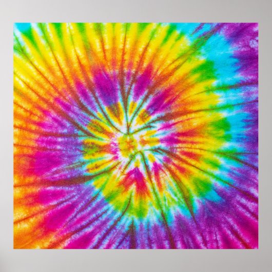 Kleurrijke Swirl Stropdas-Dye Abstract. Poster (Voorkant)