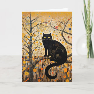 Kleurrijke Swirls en Whirls Black Cat Kaart