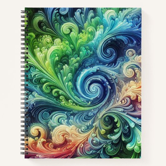 Kleurrijke Swirls Journal Notitieboek (Voorkant)