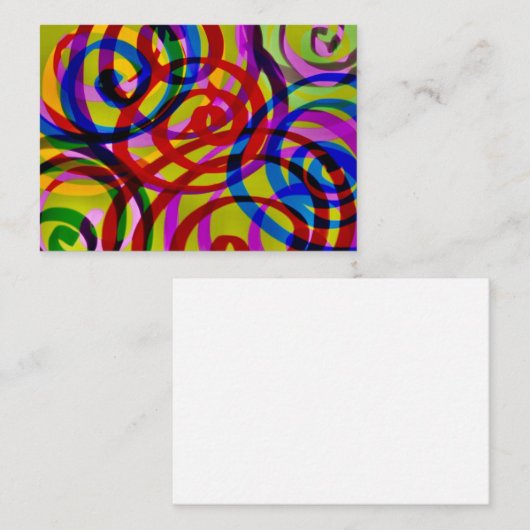 Kleurrijke Swirls Note Kaart Notitiekaartje (Voorkant / Achterkant)