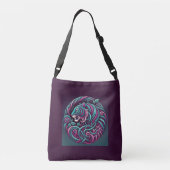 Kleurrijke Swirly Tiger Crossbody Tas (Achterkant)