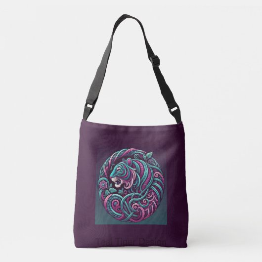 Kleurrijke Swirly Tiger Crossbody Tas (Achterkant)