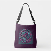 Kleurrijke Swirly Tiger Crossbody Tas (Voorkant)
